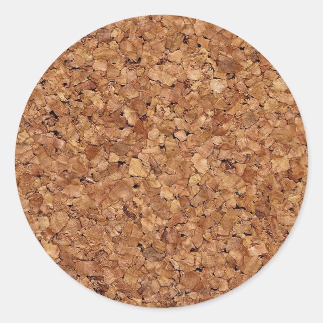 Pegatina Redonda Foto de fondo de corcho (Anverso)