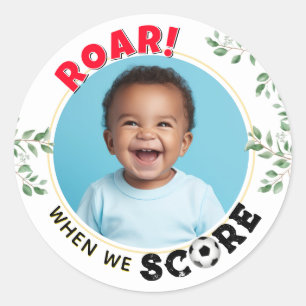 Pegatina Redonda Foto de fútbol