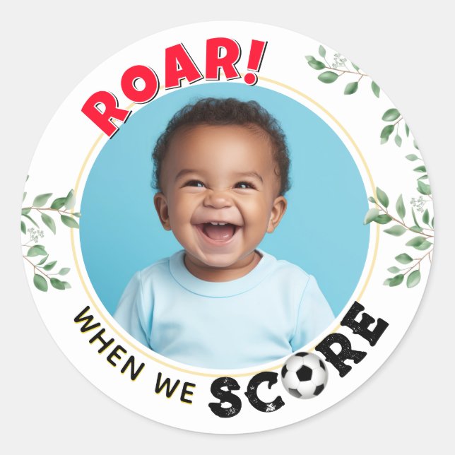 Pegatina Redonda Foto de fútbol (Anverso)