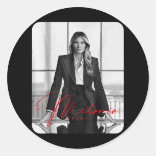 Pegatina Redonda Foto de inauguración de la Primera Dama de Melania