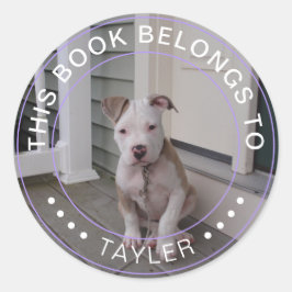 Pegatina Redonda Foto De La Que Pertenece Este Libro