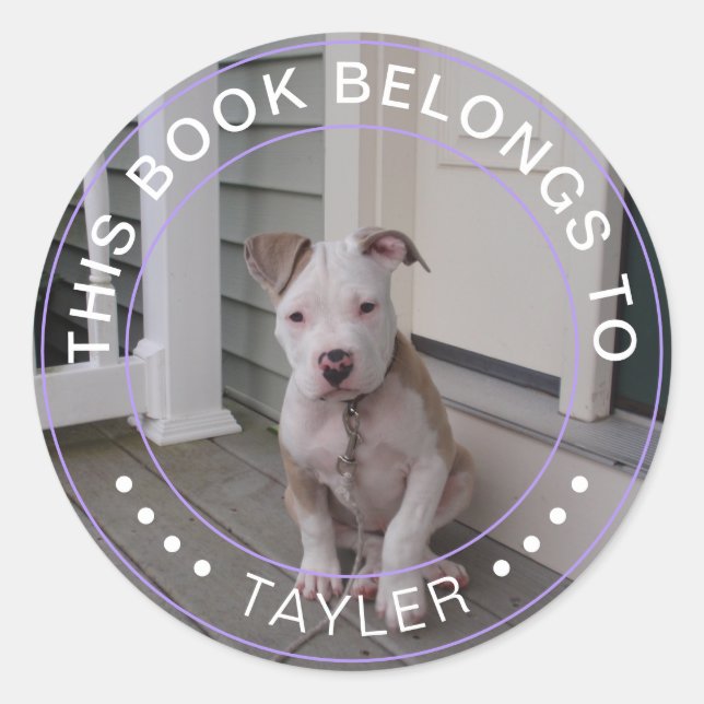 Pegatina Redonda Foto De La Que Pertenece Este Libro (Anverso)