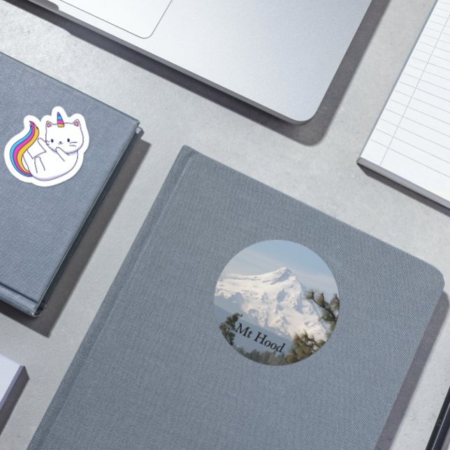 Pegatina Redonda Foto de Mount Hood Oregon (In Situ Book)