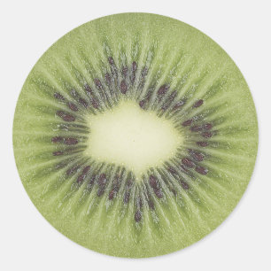 Pegatina Redonda foto de rebanada de kiwi