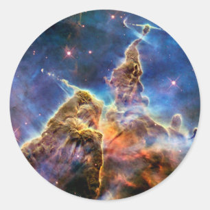 Pegatina Redonda Foto del Monte Místico de la Nebulosa de Carina en