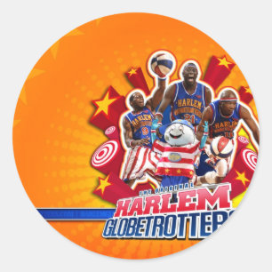 Pegatina Redonda Foto grupal de Harlem GlobeTrotter