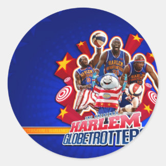 Pegatina Redonda Foto grupal de Harlem GlobeTrotter