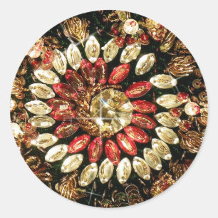 Pegatina Redonda Foto india moldeada de la sari