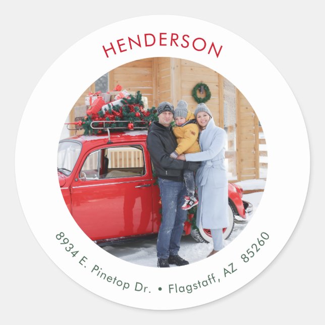 Pegatina Redonda Foto mínima de navidades (Anverso)