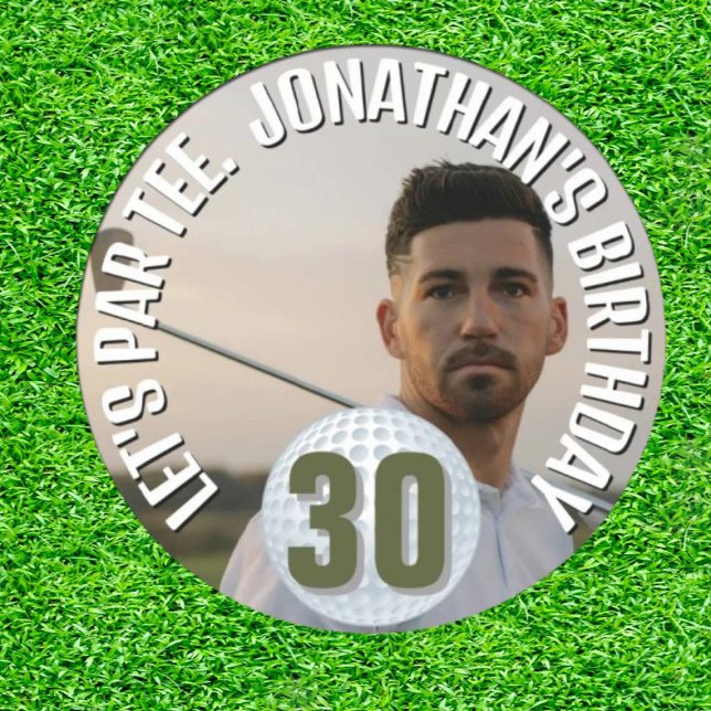 Pegatina Redonda Foto moderna de Golfer (Capture the Classic, Elevate Your Game!)