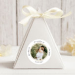 Pegatina Redonda Foto Monograma Elegante Boda<br><div class="desc">Elegante boda un pegatina de monograma fotográfico ideal para todos sus regalos y bolsos de favores. Visita nuestra tienda para ver más artículos que coincidan.</div>