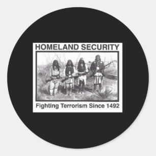 Pegatina Redonda Foto negra Seguridad nacional india