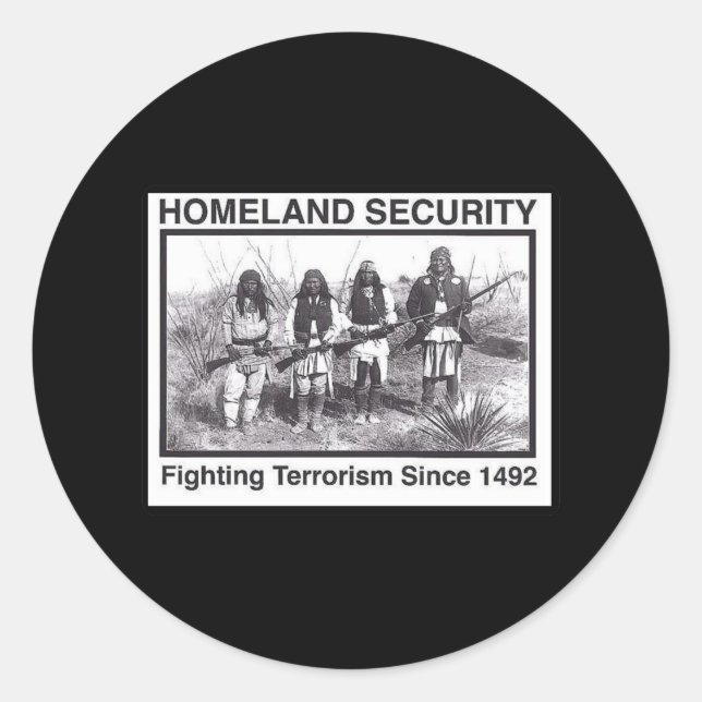 Pegatina Redonda Foto negra Seguridad nacional india (Anverso)