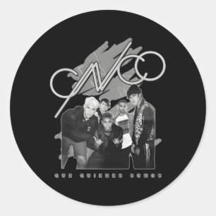 Pegatina Redonda Foto Oficial Del Cnco Del Álbum Blanco Negro