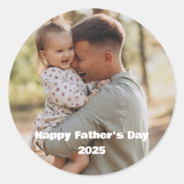Pegatina Redonda Foto personalizada del Día del Padre 2026