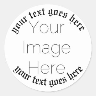 Pegatina Redonda Foto personalizada y texto Iglesia – Bautismo reli
