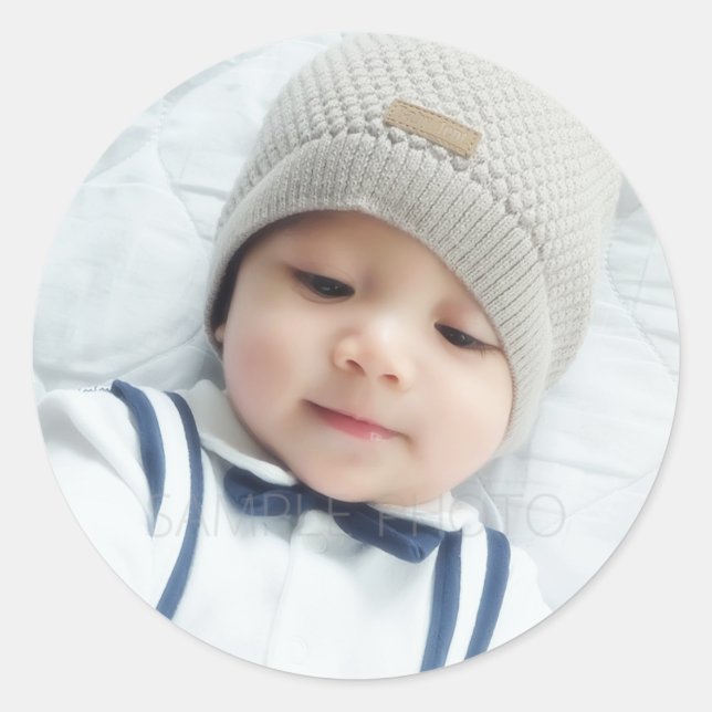 Pegatina Redonda Foto personalizado (Anverso)