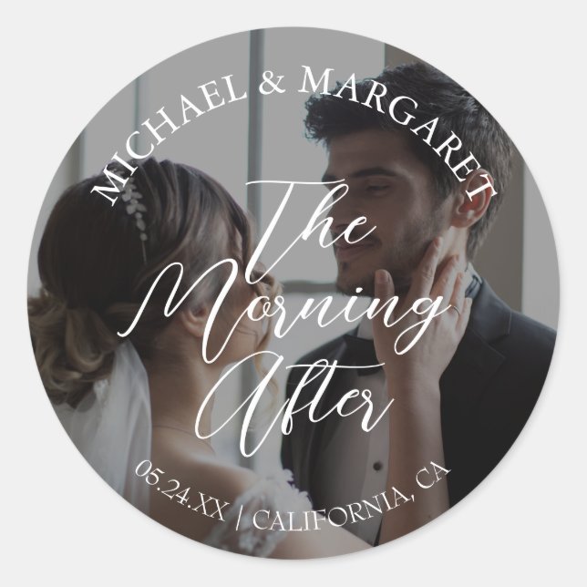 Pegatina Redonda Foto simple de la cena de ensayo de la mañana desp (Anverso)