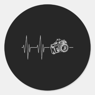 Pegatina Redonda Fotografía De Cámara Hebeat En El Adn