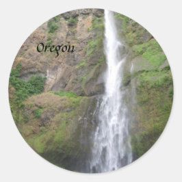 Pegatina Redonda Fotografía de Multomah Falls