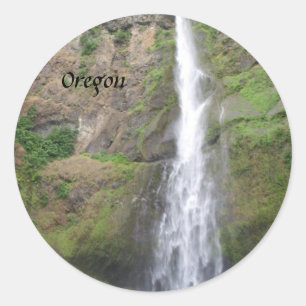 Pegatina Redonda Fotografía de Multomah Falls