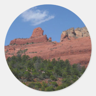Pegatina Redonda Fotografía de Steamboat Rock en Sedona Arizona
