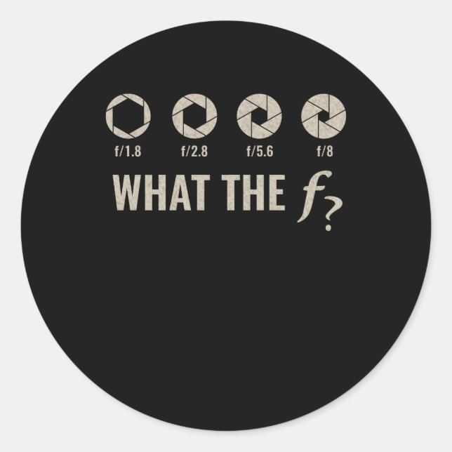 Pegatina Redonda Fotografía divertida - Aperture F-Stops (Anverso)
