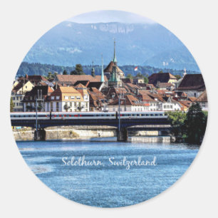 Pegatina Redonda Fotografía escénica de Solothurn, Suiza