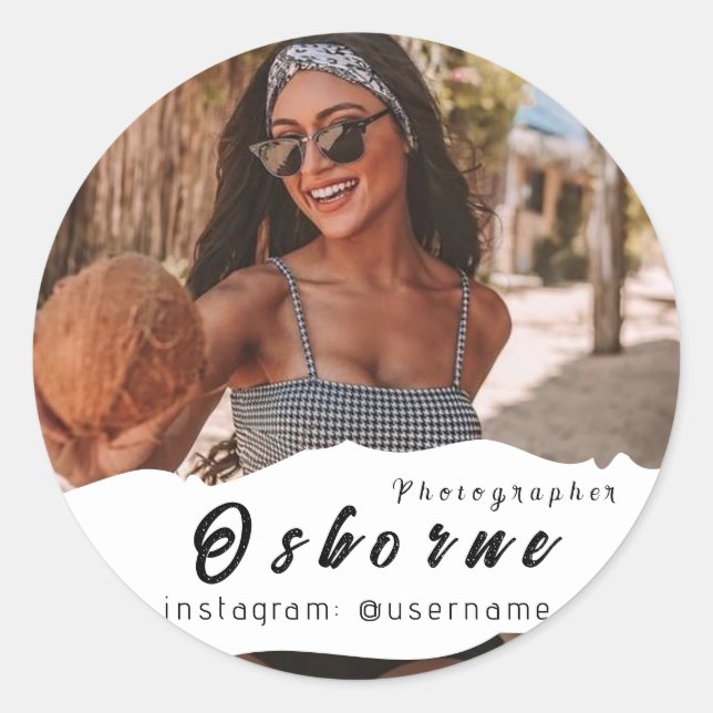 Pegatina Redonda Fotografía moderna Minimal Simple Photo (Anverso)