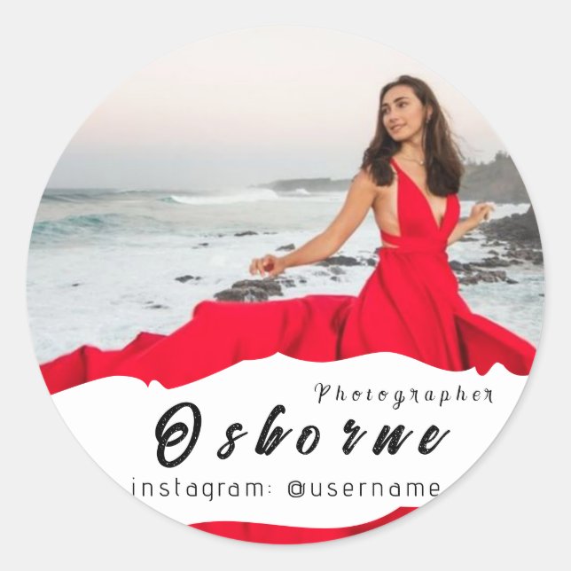 Pegatina Redonda Fotografía moderna Minimal Simple Photo (Anverso)