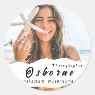 Pegatina Redonda Fotografía Moderno Minimal Simple Photo Classic Ro