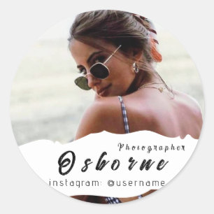 Pegatina Redonda Fotografía Moderno Minimal Simple Photo Classic Ro