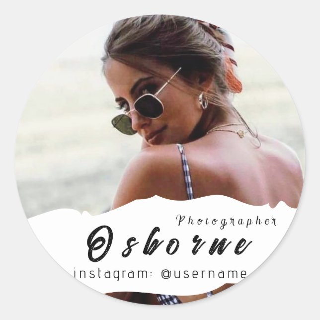 Pegatina Redonda Fotografía Moderno Minimal Simple Photo Classic Ro (Anverso)