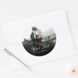 Pegatina Redonda Fotografía personalizado Black Abstract Photograph