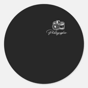 Pegatina Redonda Fotógrafo Camarógrafo Cámara Foco Gi