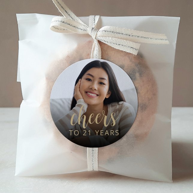 Pegatina Redonda Fotógrafo Fiesta de cumpleaños número 21 (Subido por el creador)