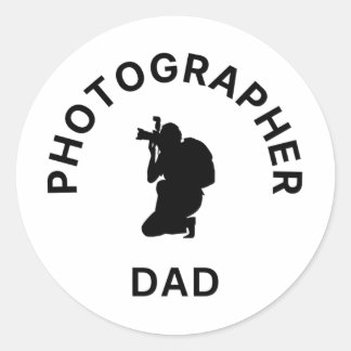 Pegatina Redonda Fotógrafo Papá