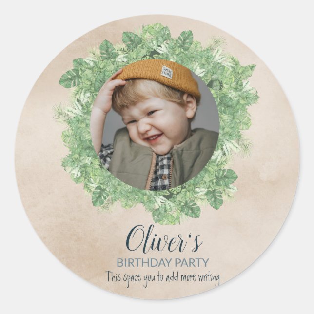 Pegatina Redonda Fotograma - tema del motor del tren (Anverso)