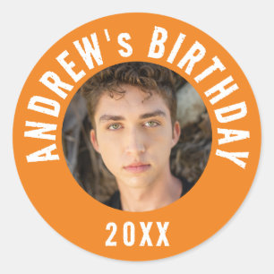 Pegatina Redonda Fotomontaje moderno de moda para Naranjas modernos