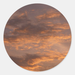 Pegatina Redonda Fotos de Nubes al Atardecer I Cielo Colorido
