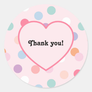 Pegatina Redonda Fotos de Punto Polka Cumpleaños