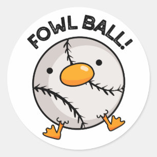 Pegatina Redonda Fowball Funny Sports Pun