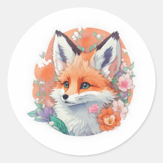 Pegatina Redonda Fox caprichosa