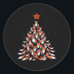 Pegatina Redonda Fox Christmas Tree Fox Xmas Christmas Tree<br><div class="desc">Fox Christmas Tree Fox Xmas Christmas Tree</div>