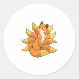 Pegatina Redonda Fox con 9 colas de Fox