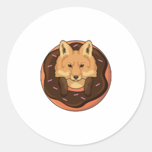 Pegatina Redonda Fox con Donut