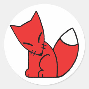 Pegatina Redonda Fox del logotipo (rojo)
