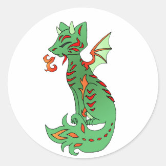 Pegatina Redonda Fox Dragon