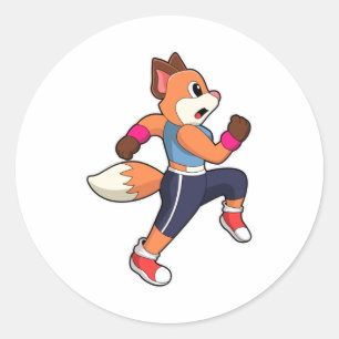 Pegatina Redonda Fox en carrera