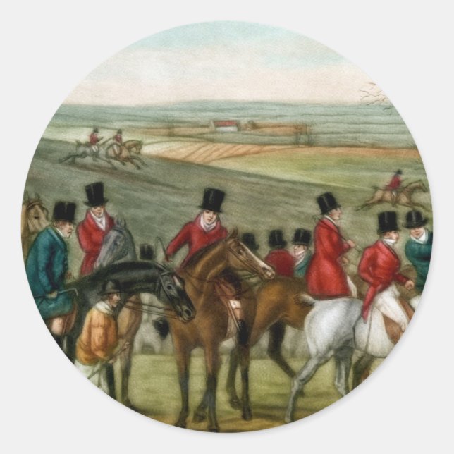 Pegatina Redonda Fox Hunting 2 (Anverso)
